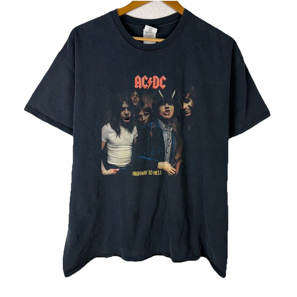 Vintage Y2K ACDC Mens XL Shirt Highway to Hell Rock Music Band Licensed